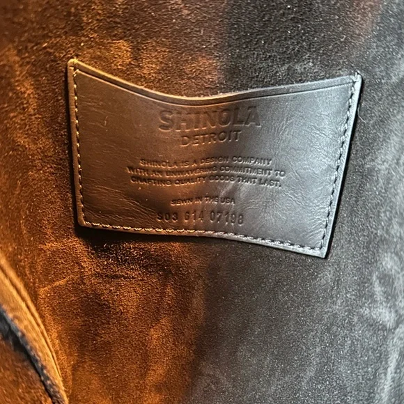 Shinola Detroit suede leather Birdy Day Tote slouchy structured luxury work - Picture 16 of 17